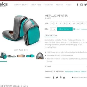 Tieks Pewter color ballerina shoes